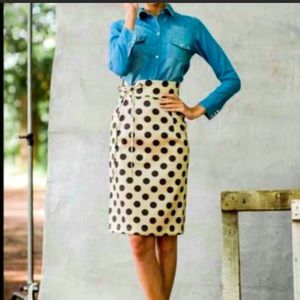 Shabby Apple polka dot high waisted pencil skirt